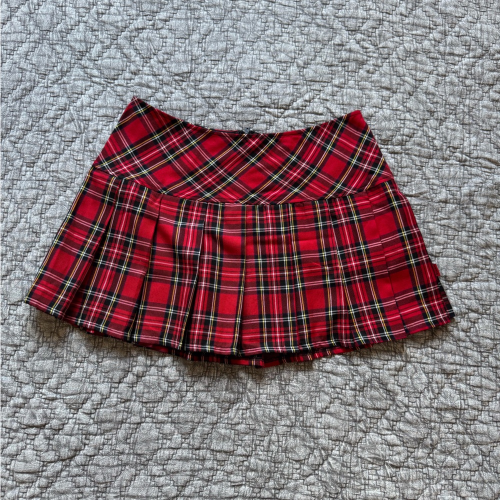 VINTAGE Tripp NYC Red Plaid Mini Skirt